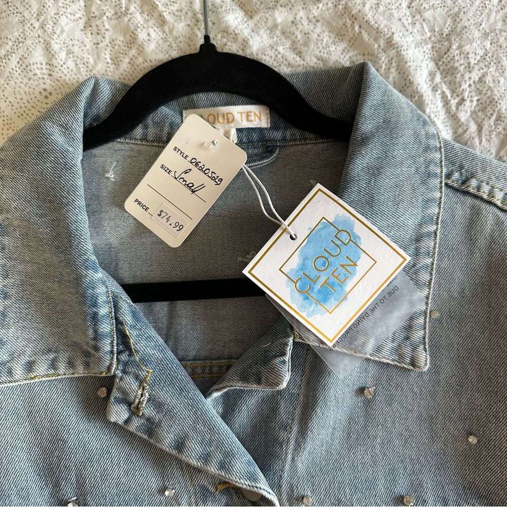 Denim Jacket w/ Rhinestones - Picture 7 of 7